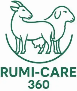 Logotipo verde con cabras y texto RUMI-CARE 360